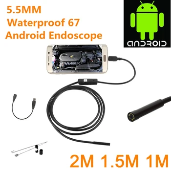Endoscope USB-Android mini camerCamera 6LED Veekindel Kontrolli Borescope Paindlik Kaamera 5.5mm7mm ARVUTI Sülearvuti spioon vidinaid