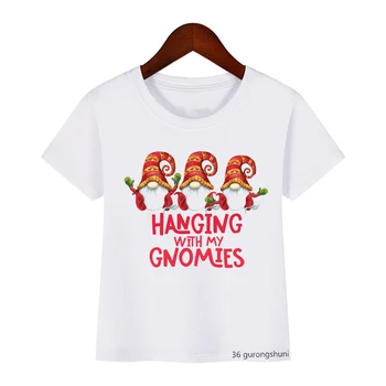 Gnomes Jõulud Riided Äsja Laste T-särk Aed Suvel Poisid/tüdrukud On Sobiv T-Särk Topid Lastele Jõulud Riided