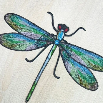 Hiina Stiilis Plaastrid Riided Tikandid Applique Õmble Punane-kroonitud Kraana Linnud Dragonfly Decor DIY Riided Kleebised