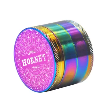 Hornet värvikas isiksus seeria alumiinium taimsete veski 50 mm 4 tükki metalli tubaka veski veski crusher suitsu accessorie