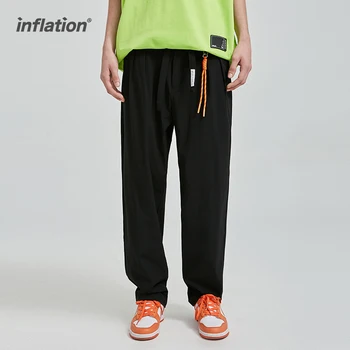 INFLATSIOON Mood Vabaaja Sirge Pant Mehed Jaapani Streetwear Harajuku Vintage Must Ülikond Pant Koos Vöö Mees Pükste Pluss Suurus