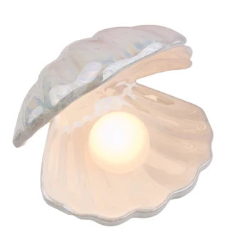 Ins Jaapani Stiilis Keraamiline Kest Pearl Öö Valguses Streamer Merineitsi Haldjas Shell Öö Lamp Öö Kodu Kaunistamiseks Xmas Kingitus