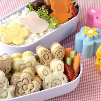 Jaapani Stiilis Leiba, Juustu, Liha ja lihatooted Lõikur Hallituse Sandwish Vorm Maker Lunch Box 3TK/set