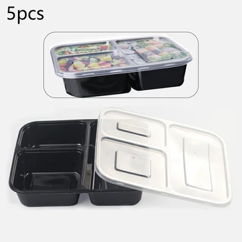 Jahu Säilitamine Toidu Prep Buffee Kasti, Plast Ühekordsed Lunch Box 3 Sahtli Korduvkasutatavad Microwavable Konteinerid, Kastid Kodus