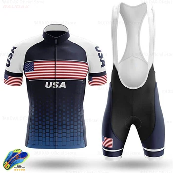 Jalgrattasõit Riided 2020 USA Meeste Jalgrattasõidu Jersey Set MTB Jalgratas Riided Bike Kandma Riideid, mis on Maillot Ropa Ciclismo Triatloni Ülikond