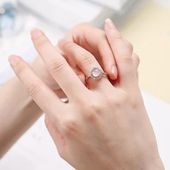 JD Ring Crystal Naiste Looduslik Kivi Ring, Ring Helmed Vabaaja sõrmustes Roheline Avärav Hõbedane Värv Õnnelik Poole Ehted