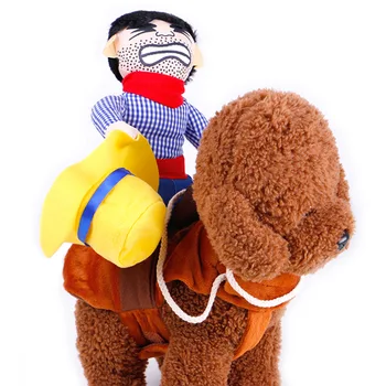 Kauboi Rider Koera Kostüüm Koerte Riided Rüütel Stiilis Nukk ja Müts Pet Kostüüm Uudsuse Halloween Koer Veavad Kostüüm