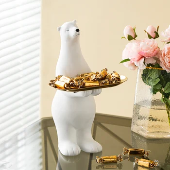 Kodu Kaunistamiseks Tarvikud Elutuba Vaik Loomade Kujud Köök Decor Valge Karu Skulptuurid Ladustamise Office Desk Decor