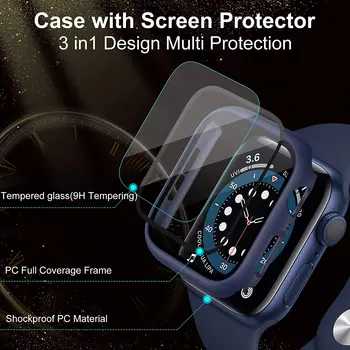 Kooskõlas Matt Vaata Apple Watch puhul 44mm 40mm 42mm 38mm,Kõva PC Bumper+Ekraani Kaitsekile jaoks Iwatch SE 6 5 4 3 2 1