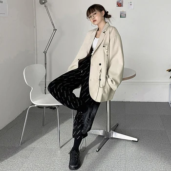 Korea Lahtised Naiste Disainer Split Sobiks Mantel Casual Töö Office Lady Bleiser 2020 Kaua Topelt Karavan Naine Äri Sobiks Jope