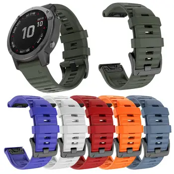 Kuum Sport Silikoon Watchband Wriststrap eest Garmin Fenix 6X 6 Pro 6S 5X 5 5S + 3 3HR Quick Release Rihm, Silikoon Käevõru