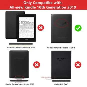 Kõik-Uus Kindle 2019 Juhul Riide Tekstuur PU Nahk Smart Case ARVUTI Tagasi kõvakaaneline Kõik-Uus Kindle 10. J9G29R 2019 Välja