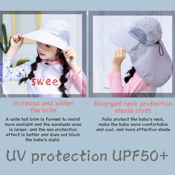 Laps Anti-UV Päikese Kaitsega Mütsid Fashion Suur Kokkuklapitavad Lapsed Suvel ühise Põllumajanduspoliitika Lai Serv Lai Beach Müts
