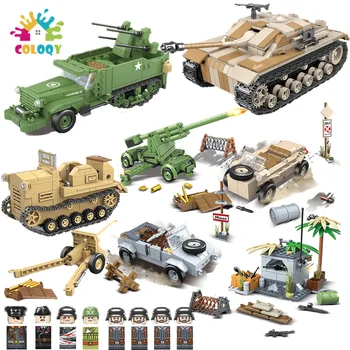 Lapsed Mänguasjad WW2 Tankid Mudel ehitusplokid Armee Sõdurid Mini Sõjalise Arvandmed Relva Tarvikud Relvad DIY Tellised Mänguasjad Poistele