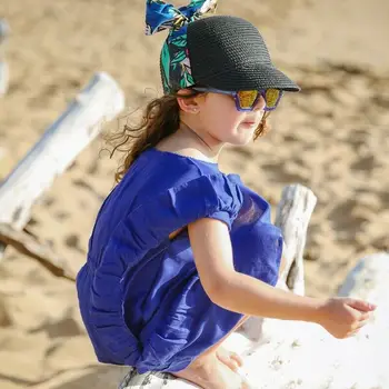 Laste Rand Ujumistrikoo Cover-ups Suvel teise lapse Beebi Tüdrukud Dress Top Ruffles Varruka Beachwear Lahti varjata Mini Beach Kleidid