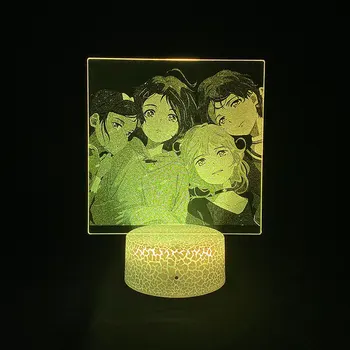 LED Nightlight RGB 3D Pilt Lamp Anime Nightlight IME MUNA PRIORITEET APP Kontrolli Tuba Decor Teismeline Cartoon Fännid Kingitus
