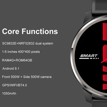 LEMFO LEMP Smart Watch 4G GPS, Wifi, Android Dual Süsteemi 64GB ROM 1050Mah Suur Aku Smartwatch Android ja IOS 1.6 Tolli