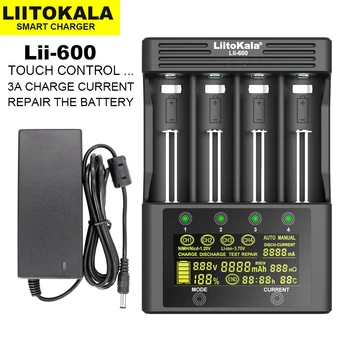 LiitoKala Lii-600 Aku Laadija 18650 Li-ion 3.7 V ja NiMH 1.2 V aku Sobib 26650 21700 26700 AA AAA Ja muud
