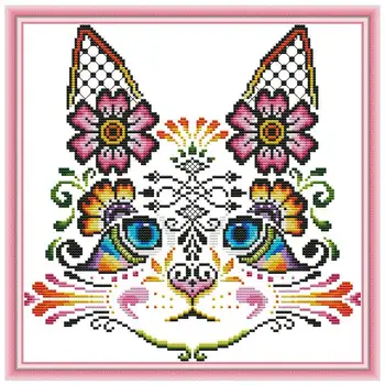 Lill, Kass, loomad, cartoon loetud 11CT 14CT ristpistes Komplekti DIY Hiina Cross-stitch Komplektid Tikandid Näputöö Home Decor