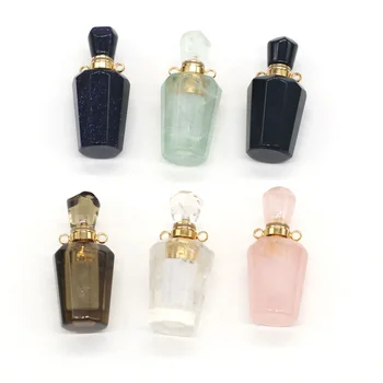 Loodusliku Parfüümi Pudeli Kivi Ripats Kaelakee Crystal Väravad Aventurine eeterliku Õli Hajuti Kivi Võlusid Ehete Tegemine