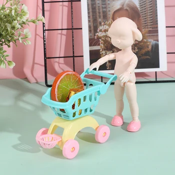 Loominguline Mini Laste Handcart Simulatsiooni Väike Supermarket, Shopping Ostukorvi Jaoks Nukumaja Kleebised Juhuslik Uus