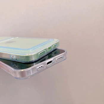 Läbipaistev Kaardi Pesa Rahakott Case for iPhone 12 Pro Max Mini 11 XS-XR-X SE2 7 8 Plus Kaardi Omaniku Telefoni Kate Coque Fundas