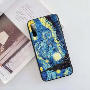 Maalid Tähine Öö (Van Gogh ' i Must Matt mobiiltelefoni Kaas Xiaomi Mi 6 A2 8 10 Lite 9 Se 9t Pro A1 Lisa 10 Lite Juhul