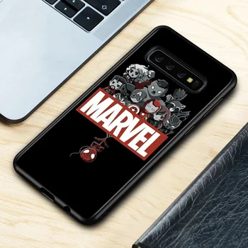 Marvel Avengers Karikatuurid Logo Samsung Galaxy S20 S21 FE Ultra S10 Lite S8 S9 Plus S7 5G Pehme TPU Silikoon Musta Telefoni Puhul