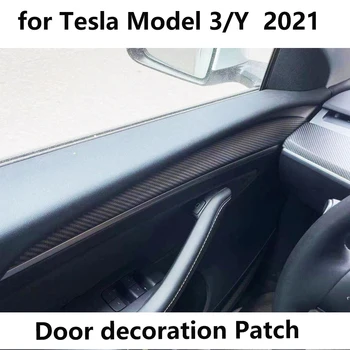 Matt Carbon fiber tagasi Tesla Model 3 2021 Ukse teenetemärgi Plaaster Kaitsva Teenetemärgi Kate tarvikud Mudel Y 2021