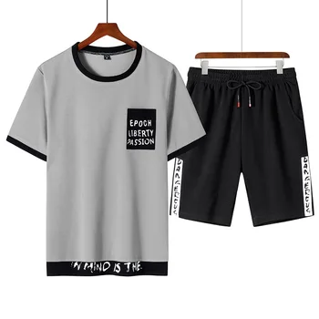 Meeste Komplektid, Hip-Hop Riided Streetwear Suve Komplekt Meeste T-särk + lühikesed Püksid, 2 tk Mood Stiile Tracksuit Vabaaja Pluss Suurus 5XL