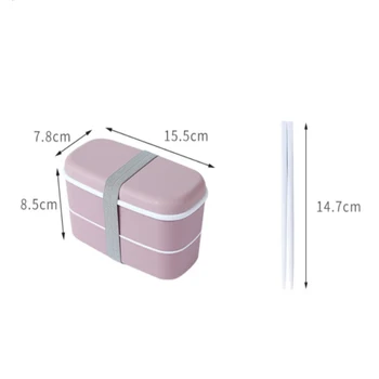 Microwavable 2 Kihi Lõunasöögi Kast Kupeed Lekkekindlad Bento Box Isoleeritud Toidu Mahuti Pulkadega