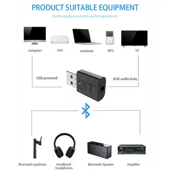 Mini 2 In 1 USB-Bluetooth-5.0 +EDR Saatja-Vastuvõtja Stereo Bluetooth-USB-RCA ja 3,5 mm AUX-PC-TV Tarvikud