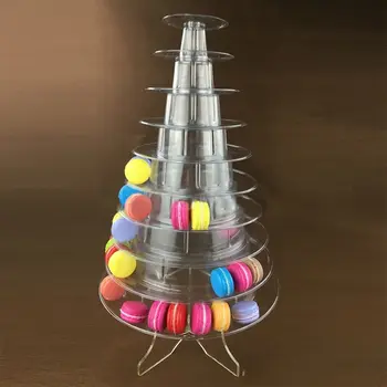 Mitmekihilised Macaron vitriin Cupcake Tower, Rack Kook Seista PVC Plaat Pool Pulmi, Sünnipäeva Kook Dekoreerimiseks Vahend Bakeware