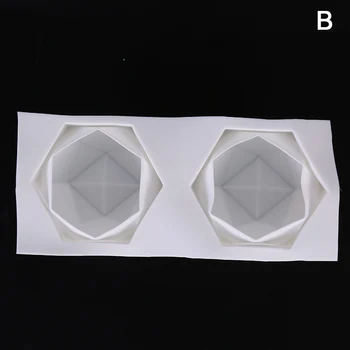 Mitmepoolsete Diamond Face Cube DIY Küünal Hallituse Loova Käsitöö Aroomiteraapia Küünla Silikoon Õliga