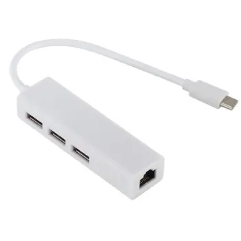 Mitu USB-C USB 3.1 C-Tüüpi USB RJ45 Ethernet Lan Adapter Hub Kaabel Macbook ARVUTIGA LAN Adapteri abil