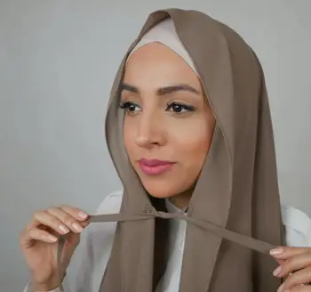 Mood Tavaline Mull Sifonki Hijab Salli Trossi Mugav Naiste Hijabs Wrap Islam Moslem Suurrätikud Sallid Turbanet Headscarf