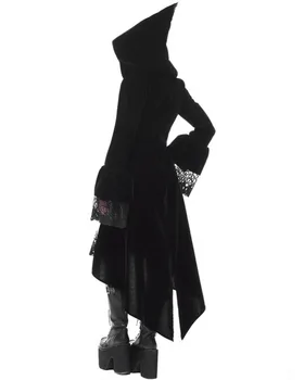 Must Keskaegne Kleit Täiskasvanud Naiste Punk Victoria Retro Kostüüm Renessanss Gooti Jope Smoking Halloween Kostüümid