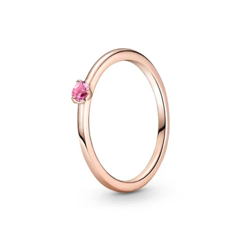 Naiste 925 Sterling Silver Ring Võlusid Suur Roosa Südame Mood Moon Ring Crystal Naiste Pulmapidu Ehted