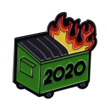 Naljakas Meem rinnamikrofon pin-Oleme kõik nõus, et 2020. aastaks on täielik ja lausuma prügikonteiner tulekahju