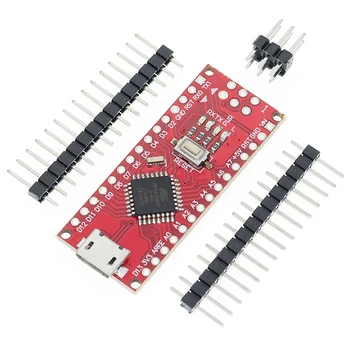 Nano Mikro-USB-Koos Bootloader Ühilduv Nano V3 Punane Töötleja Arduino CH340 USB draiver 16Mhz Nano v3.0 ATMEGA168P