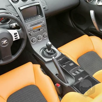 Näiteks Nissan 350Z Z33 2003-2009 Tõeline Must Carbon Fiber Kleebis Rool Keskse Kontrolli Käik Interjööri Set Auto Tarvikud