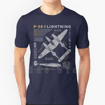 P-38 Lightning T-Särk Puuvillane Meeste Diy Prindi Lahe Tee P-38 Lightning P38 P38 Välk P38J Lockheed Lockheed Forktailed Kurat