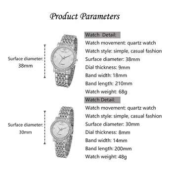Paar Watch Mens Kellad Top Brändi Luksus Quartz Watch Naiste Kell Daamid Kleit Käekell Mood Casual Lovers Vaadata A3863