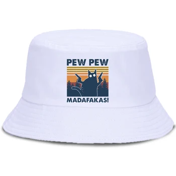 Pew Pew Madafaks Armas Naljakas Prindi Crewmates Rula Kopp Müts Panama Mehed Naised Bob Kalapüügi Puuvill Päikesekaitsetoodete Kalamees Kork