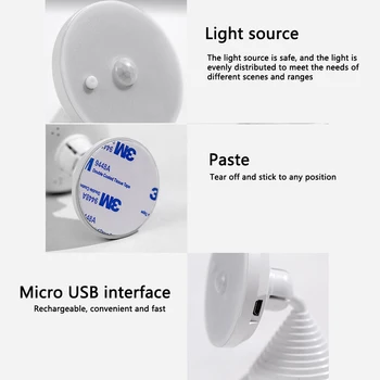 PIR Liikumisandur LED Night Light USB Laetav Sooja/Külma Valgustus Tugev Magnet Smart Öö Lamp Lugemise Öö Trepp
