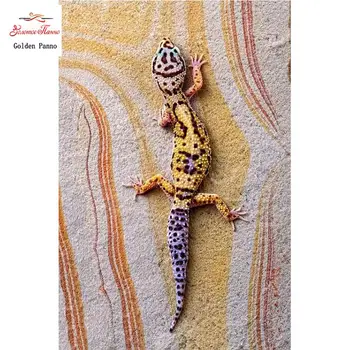 Praa cheia 5D gecko bordado ponto cruz DIY pintura diamante Colorido casa mosaico decorao prügikasti raputas fotos WHH