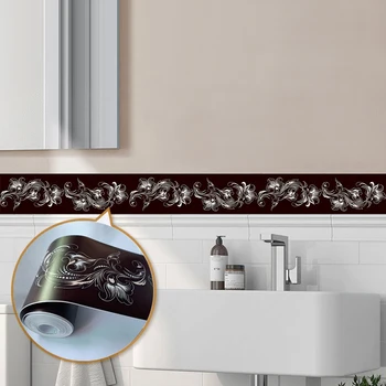 PVC-Isekleepuv, Veekindel 3D Seina Kleebis Tapeet Piiri elutuba Köök Vannituba Piht Eemaldatavad Kleebised Decor