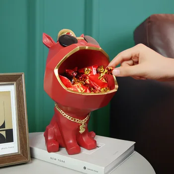 Põhjamaade Vaik Päikeseprillid Suure Suuga Koer Suur Suu Sotsiaalne Kass Ladustamise Kasti Figuriin Loominguline Ornament Candy Võti Korraldaja Home Decor