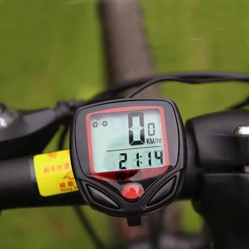QILEJVS Veekindel 15 Funktsioon LCD Bike Jalgratta Spidomeeter Läbisõidumõõdik Jalgrattaga Kiiruse Arvesti