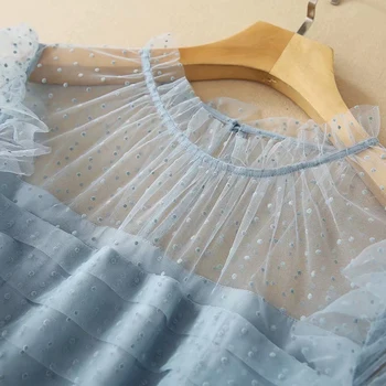 Raja Moe Disainer Suvel Moe Uus Naiste Vintage Elegantne Šikk Dot Print Rombikujulist Võrgusilma Vöö Pidu Seksikas Midi Kleit